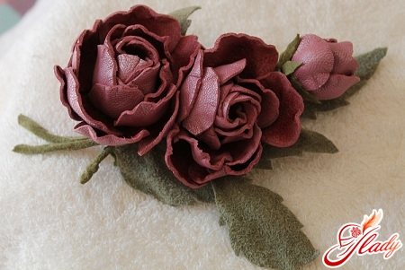 цветок из кожи своими руками