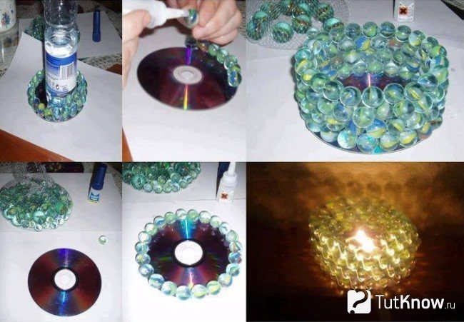 Изготовление подсвечника из старого диска