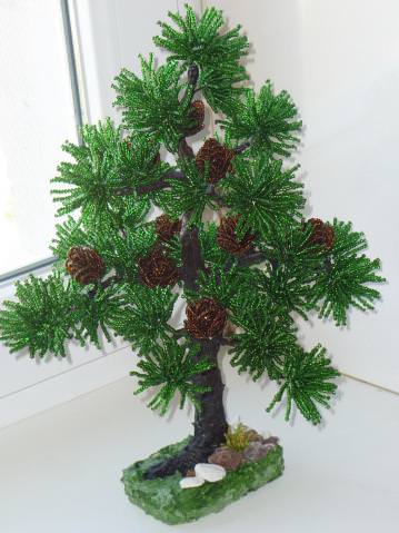 Сосна из бисера: мастер-класс с фото схем плетения