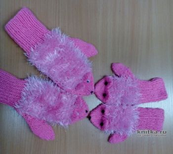 Варежки ёжики детские и взрослые