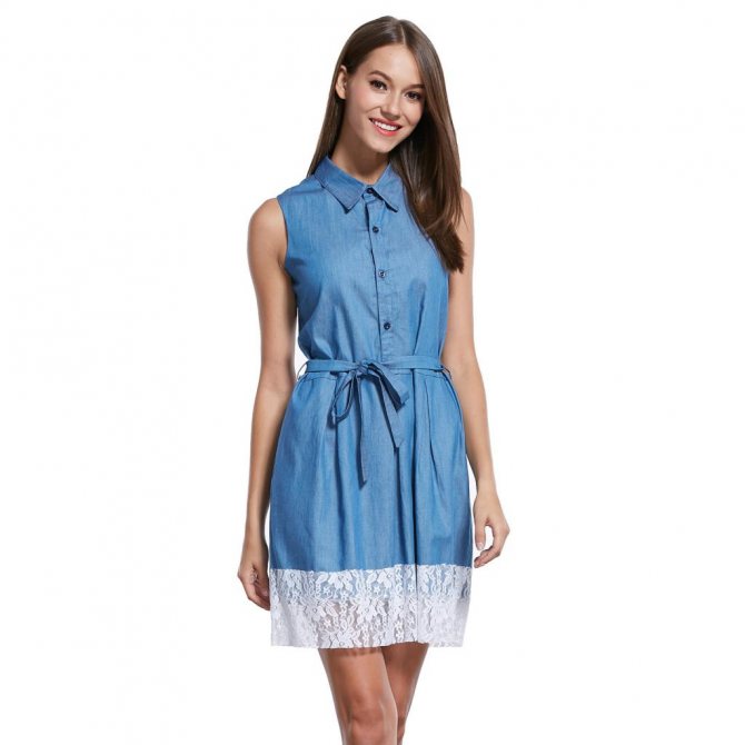 как удлинить платье кружевом